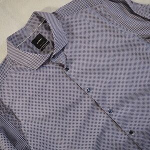 Strellson Extra Slim  Sz 44/17.5 Blue Men’s Shirt Micro Pattern
